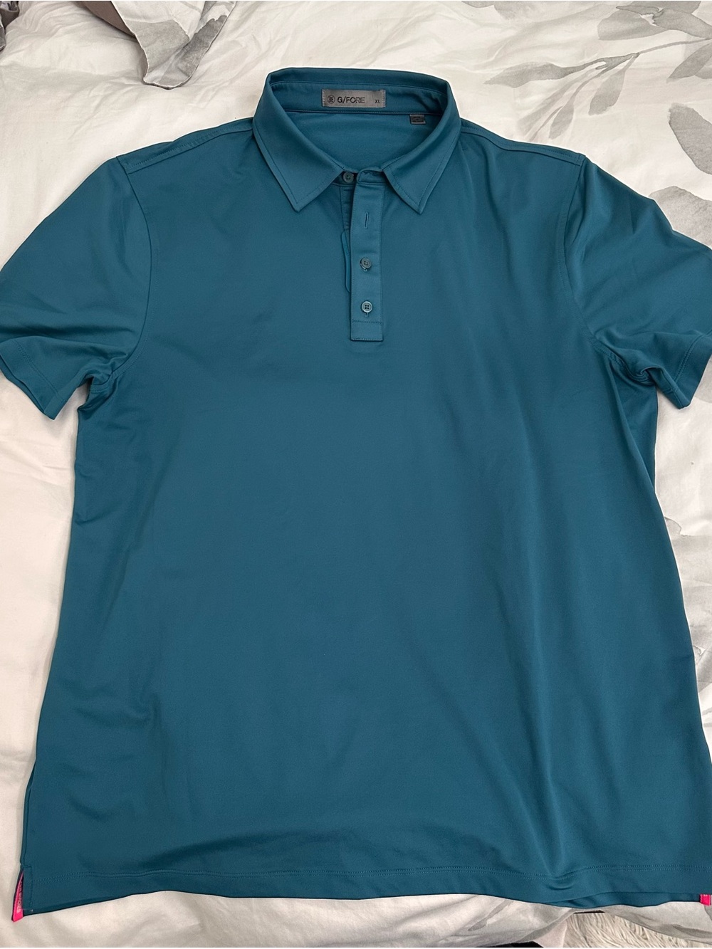 G/FORE Menโs XL Tech Jersey Golf Polo Teal Blue 4-Way Stretch Performance NWOT